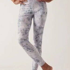 Athleta Salutation Stash Tight 7/8 Legging Abstract Grey Pink Pockets M Workout